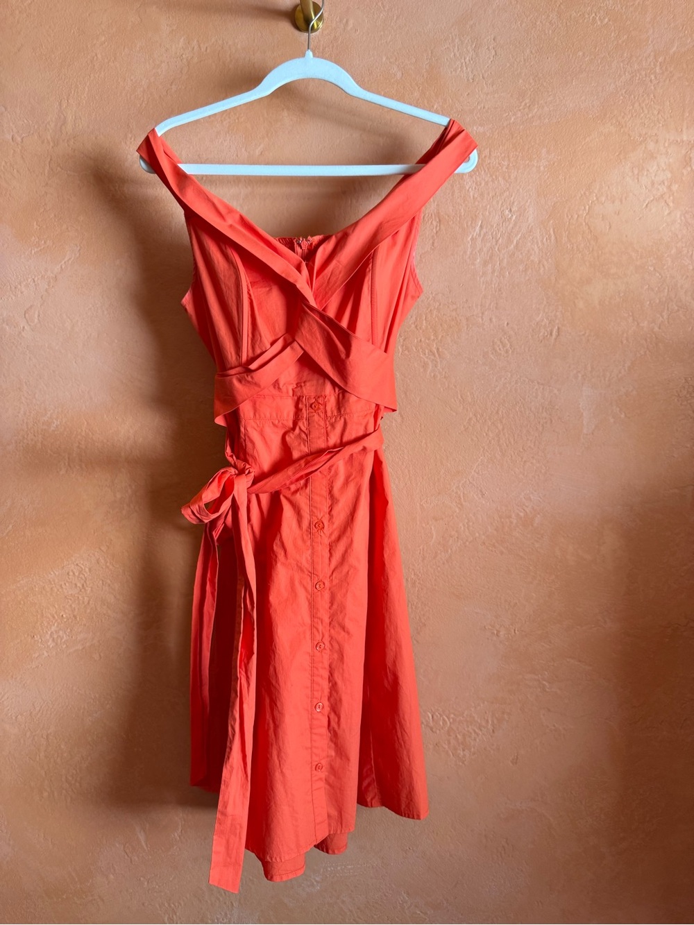 ASTR The Label Off Shoulder Dress Tie Waist Belted Mini Dress Medium